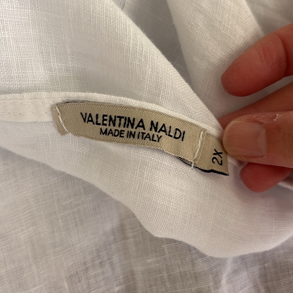 Valentina Naldi Linen and Eyelet Tunic White 2X - Picture 4 of 6